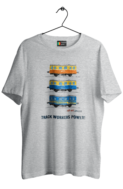 Men`s t-shirt with prints Track Workers Power! Railcar AS1A. As1a, motorcar, rail, railcar, railway, track, track workers, ukrzaliznytsia. 2070702