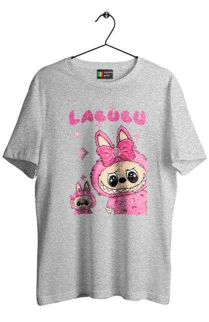 Футболка чоловіча з принтом "Лабубу". Іграшка лабубу, лабубу, лабубу кока кола, мерч лабубу, мила, рожева лабубу, смішна лабубу. 2070702