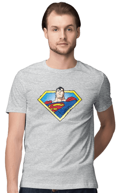 Футболка чоловіча з принтом "Супермен". Dc comics, shazam, лють богів, супермен, шазам. CustomPrint.market