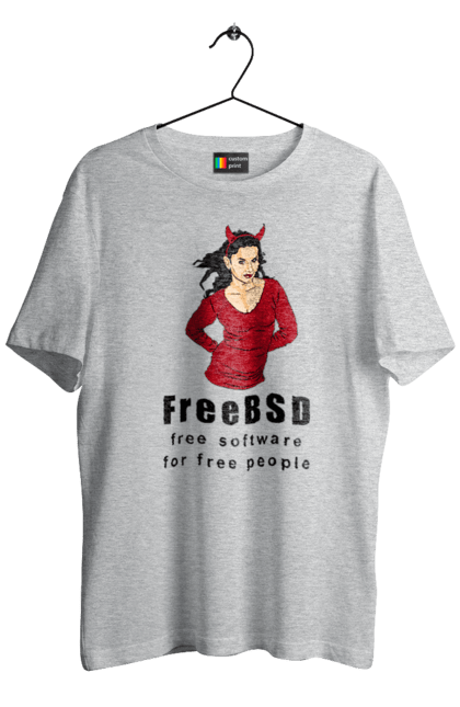Футболка чоловіча з принтом "Freebsd Для Вільних". Bsd, freebsd, unix, адміністратор, айті, айтішник, безкоштовна, безкоштовно, бестія, вільна, демон, демонесса, доступність, незалежність, операційна система, ос, програміст, програмне забезпечення, свобода, сисадмін, система, системний адміністратор, софт, текст, червоний, чорний. 2070702