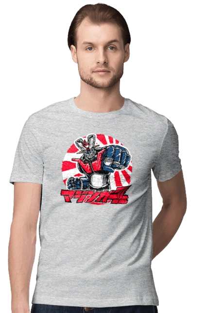 Футболка мужская с принтом Mazinger Z Грендайзер. Goldorak, goldrake, grendizer, mazinger z, mecha, аниме, грендайзер, манга, меха, роботы. 2070702