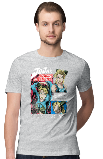 Men's t-shirt with prints JOJO Jolyne Cujoh. Anime, jojo, jojo`s bizarre adventure, jojo’s bizarre adventure, jolyne cujoh, manga. 2070702