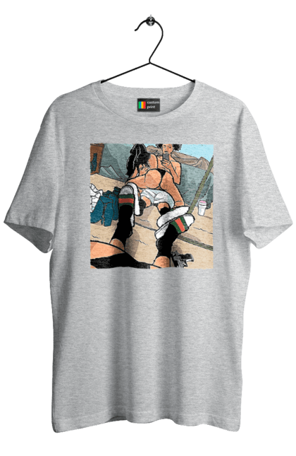 Футболка чоловіча з принтом "Голе Селфі У Дзеркалі". Жопа, зверху, селфі. 2070702