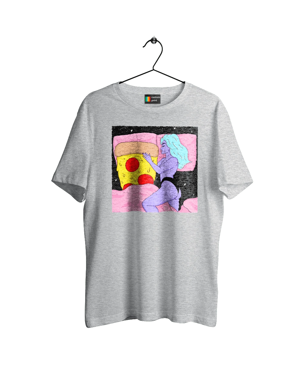 Фиолетовая Девушка И Пицца