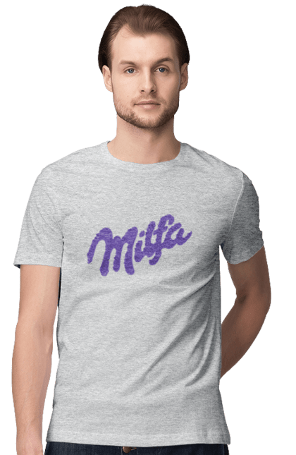 Футболка чоловіча з принтом "Milfa". Гумор, для жінок, жіноча, меми, мілка, мілфа, прикол, смішне, смішні. 2070702