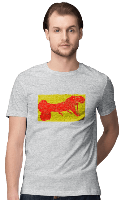 Футболка чоловіча з принтом "Член Динозавр". Динозавр, писюн, член. 2070702