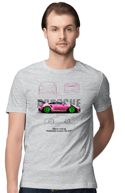 Men's t-shirt with prints Porsche 911 GT3 RS. Auto, automobile, car, porsche, porsche 911, sport, sports car. 2070702