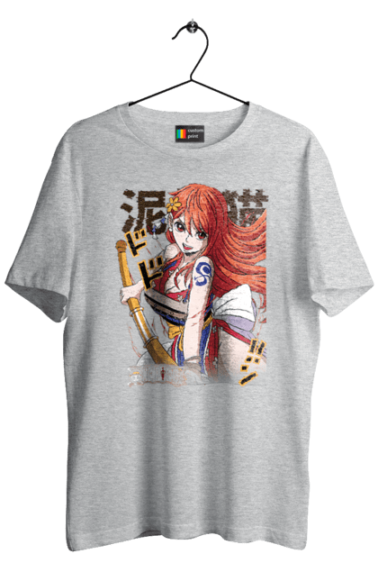 Men's t-shirt with prints One Piece Nami. Anime, cat burglar, manga, nami, one piece, straw hat pirates. 2070702