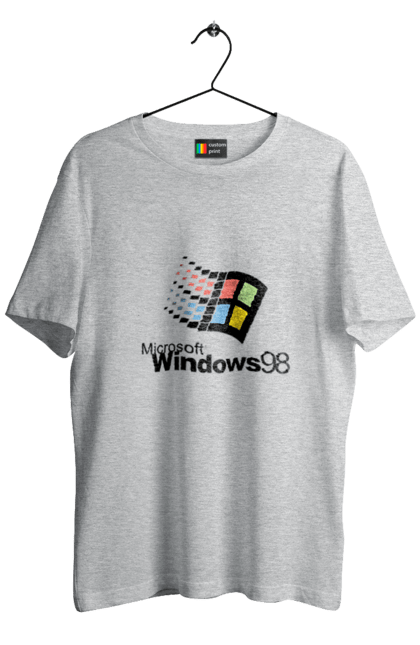 Футболка чоловіча з принтом "Windows98". Angular, c, css, html, it, javascript, jquery, php, python, react, svelt, vue, айтишник, айті, гумор, код, кодувати, прогер, програміст, програмісти, ти ж, ти ж програміст, тиж програміст. 2070702
