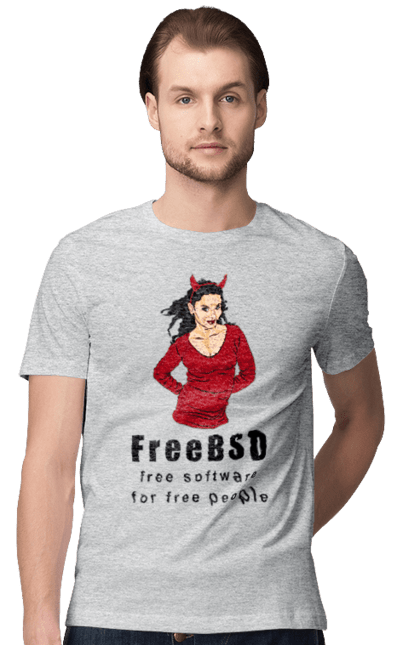 Футболка чоловіча з принтом "Freebsd Для Вільних". Bsd, freebsd, unix, адміністратор, айті, айтішник, безкоштовна, безкоштовно, бестія, вільна, демон, демонесса, доступність, незалежність, операційна система, ос, програміст, програмне забезпечення, свобода, сисадмін, система, системний адміністратор, софт, текст, червоний, чорний. 2070702