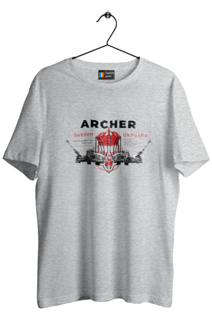 Men`s t-shirt with prints Archer. Archer, bayraktar, caesar, himars, javelin, nlaw, patriot, weapons, zaluzhny. 2070702