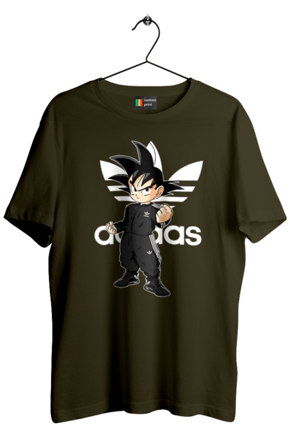 Футболка чоловіча з принтом "Adidas Сон Гоку". Adidas, dragon ball, manga, son goku, адідас, аніме, гоку, манга, перли дракона, сон гоку. 2070702