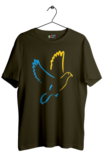 Футболка чоловіча з принтом "Голуб миру". Голуб миру, мир, перемога україни, україна. 2070702