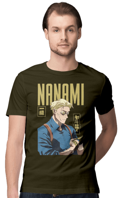 Футболка чоловіча з принтом "Магічна битва Нанамі". Anime, jujutsu kaisen, manga, nanami, nanami kento, аніме, магічна битва, манга, нанамі, нанамі кенто. 2070702