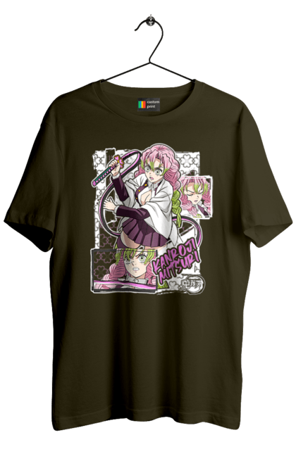 Men's t-shirt with prints Demon Slayer Mitsuri. Anime, demon slayer, giyu tomioka, manga, mitsuri, mitsuri kanroji, serial. 2070702