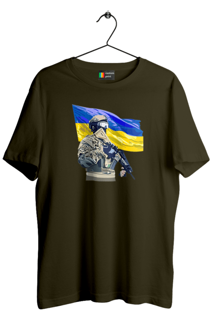 Футболка чоловіча з принтом "ЗСУ | Прапор". Війна, герб, збройні сили україни, зсу, патріотична, прапор україни, русский военный корабль, україна, українська символіка, флаг. 2070702