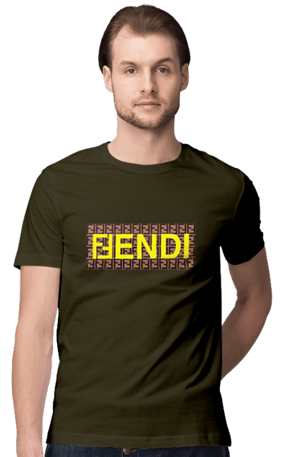 Футболка чоловіча з принтом "Fendi". Fendi, lvmh, бренд, будинок моди, італія, люкс, мода, одяг, сумка, фенді. 2070702