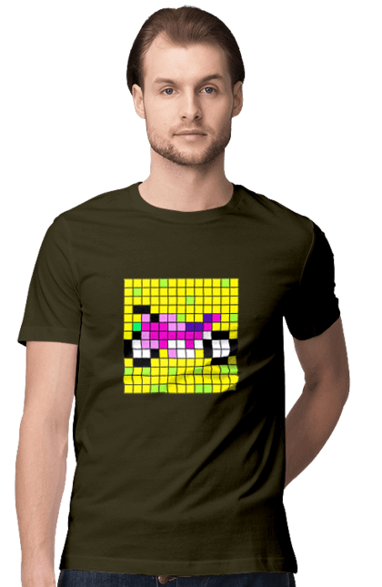 Футболка чоловіча з принтом "Pixel Bike". Байк, мотоцикл, пиксель, цветной, яркий. 2070702