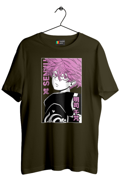 Men's t-shirt with prints Tokyo Avengers Senju Kawaragi. Action movie, anime, fantasy, game, manga, senju kawaragi, thriller, tokyo avengers, tokyo revengers, tv series. 2070702