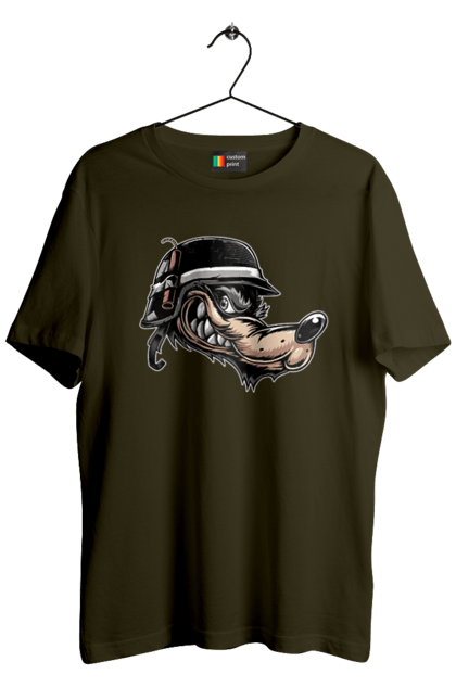 Футболка чоловіча з принтом "Вовк Байкер". Байк, байкер, вовк, волчара, захоплення, змагання, зуби, каска, мото, мотор, мотоцикл, мотоцикліст, мульт, мультик, мультфільм, мультяшний, ну почекай, посмішка, спорт, стиль, стильний, усмішка, хобі, шолом. 2070702