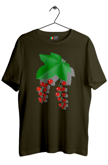 Футболка чоловіча з принтом "Порічки Червоні". Делікатес, зріла, їжа, листя, літо, порічки, порічки червоні, смачно, смородина, стигла, урожай, червона, червона смородина, ягідка, ягода, ягоди. 2070702