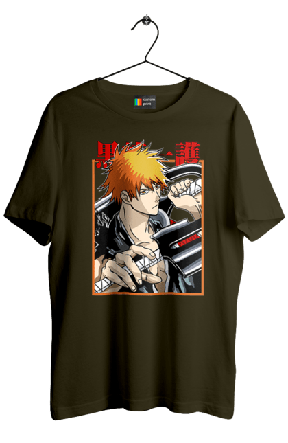 Men's t-shirt with prints Bleach Ichigo Kurosaki. Anime, bleach, ichigo, ichigo kurosaki, manga. 2070702