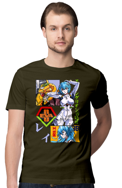 Men's t-shirt with prints Evangelion Rei. Anime, evangelion, eve, kaoru, manga, rei ayanami, shinji. 2070702