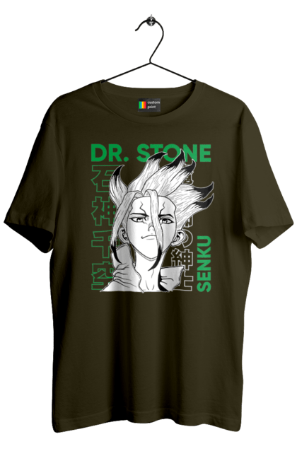 Футболка мужская с принтом Dr. Stone Сэнку. Dr. stone, ishigami, senku, senku ishigami, аниме, доктор стоун, исигами, исигами сэнку, манга, сэнку. 2070702