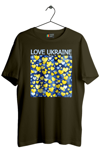 Футболка чоловіча з принтом "Люблю Україну". Люблю україну, любов, серце, символи україни, україна, українська символіка. 2070702