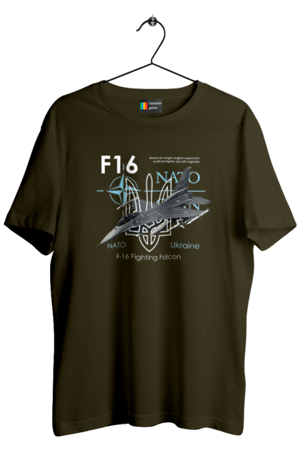 Футболка чоловіча з принтом "F16". F16, nasams, zuzana, гаубиця, два герби, залужний, сюзанна. 2070702