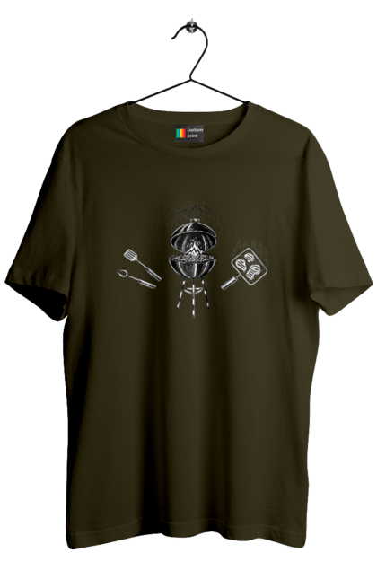 Футболка чоловіча з принтом "Барбекю Смажити М'ясо". Барбекю, м`ясо, смажити. 2070702