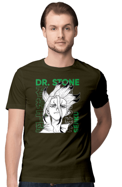 Футболка мужская с принтом Dr. Stone Сэнку. Dr. stone, ishigami, senku, senku ishigami, аниме, доктор стоун, исигами, исигами сэнку, манга, сэнку. 2070702