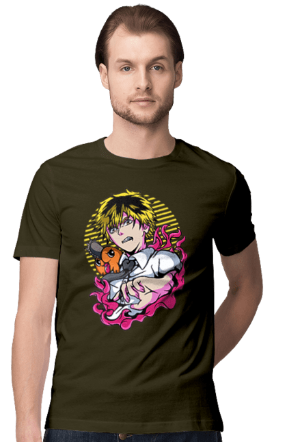 Men's t-shirt with prints Chainsaw Man. Anime, chainsaw man, demon, denji, manga, pochita, shonen. 2070702