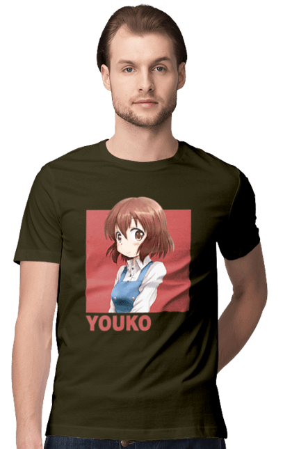 Men's t-shirt with prints Kiniro Mosaic Yoko Inokuma. Anime, gold mosaic, kiniro mosaic, kinmoza, manga, yoko, yoko inokuma. 2070702