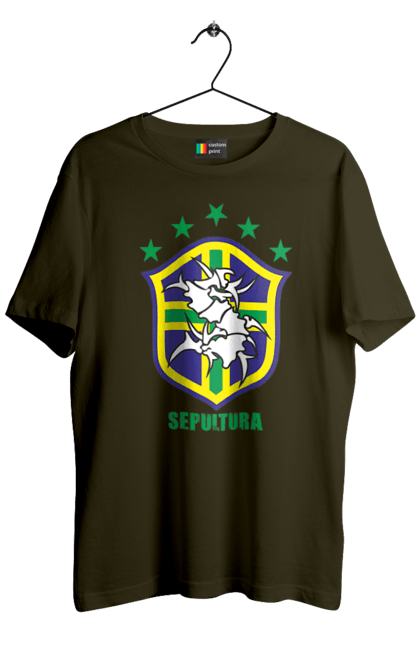 Men's t-shirt with prints Sepultura. Death metal, det metal, groove metal, group, metal, music, rock, sepulture, thrash metal, trash metal. 2070702