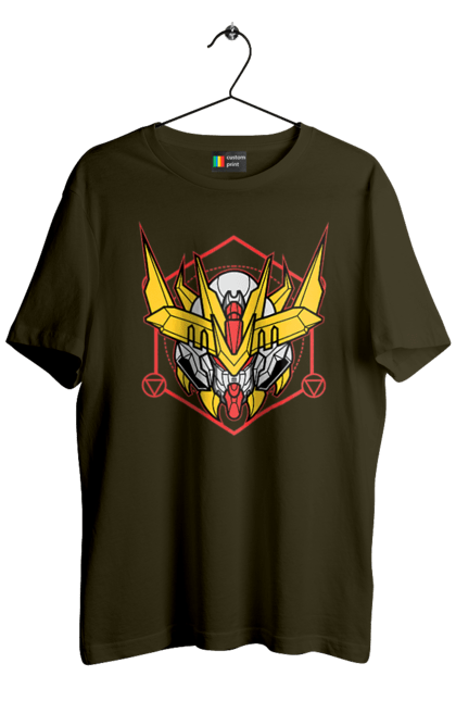 Men's t-shirt with prints Gundam Barbatos Lupus Rex. Anime, asw g 08, barbatos lupus rex, game, gundam, manga, robot, video game, war. 2070702