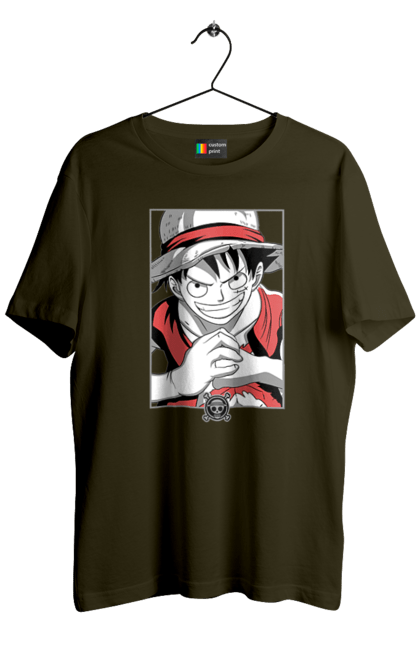 Men's t-shirt with prints One Piece Luffy. Anime, luffy, manga, monkey de luffy, one piece, pirates. 2070702