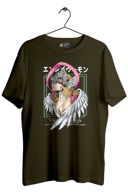 Men's t-shirt with prints Digimon Angewomon. Angewomon, bandai, digimon, digital monsters, media franchise, virtual pets. 2070702