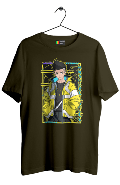 Футболка мужская с принтом Киберпанк: Бегущие по краю Дэвид. Cd projekt, cyberpunk, david, netflix, аниме, бегущие по краю, видеоигра, дэвид, игра, киберпанк. 2070702