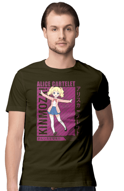 Men's t-shirt with prints Kiniro Mosaic Alice Cartelet. Alice, alice cartelet, anime, gold mosaic, kiniro mosaic, kinmoza, manga. 2070702