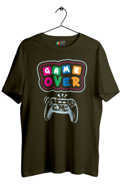 Men's t-shirt with prints Game over. End, game, game is over, game over, life, sadness. 2070702