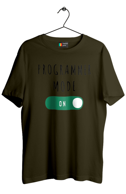 Футболка чоловіча з принтом "Режим програміста". Айті, айтішник, для айтішника, для програміста, подарунок айтішнику, подарунок програмісту, програміст, режим програміста, розробник. 2070702
