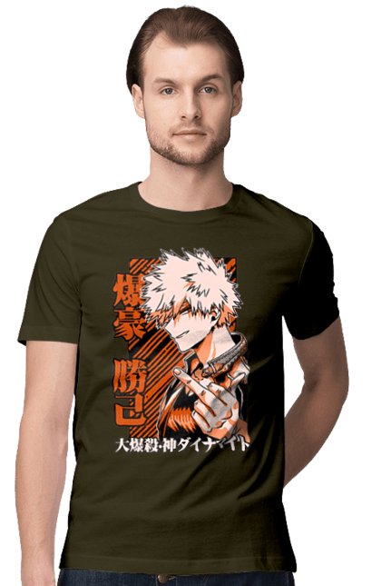 Футболка чоловіча з принтом "Моя академія героїв Бакуго". Bakugo, katsuki, katsuki bakugo, my hero academia, академія юей, аніме, бакуго, кацукі бакуго, манга, моя геройська академія. 2070702