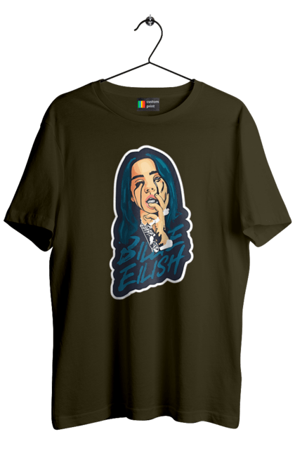 Футболка чоловіча з принтом "Billie Eilish". Активістка, біллі айліш, мизукант, права, співачка, тварини. 2070702
