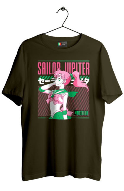 Футболка мужская с принтом Сейлор Мун Сейлор Юпитер. Makoto kino, sailor jupiter, sailor moon, аниме, драма, макото кино, махо-сёдзё, сейлор мун, сейлор юпитер, сериал. 2070702