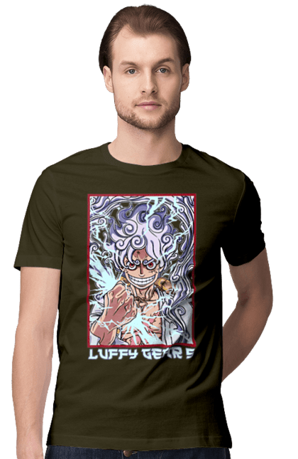 Men's t-shirt with prints One Piece Luffy. Anime, luffy, manga, monkey de luffy, one piece, pirates. 2070702