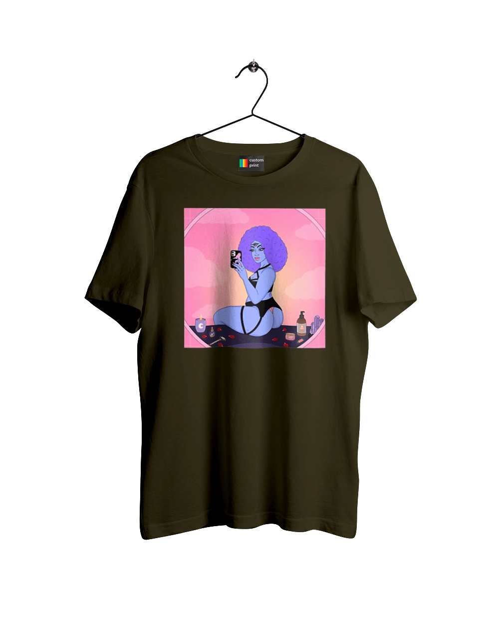 Purple Girl Photo In The Mirror