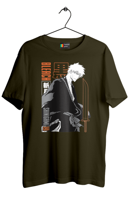 Men's t-shirt with prints Bleach Ichigo Kurosaki. Anime, bleach, ichigo, ichigo kurosaki, manga. 2070702