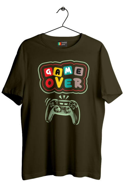 Men's t-shirt with prints Game over (2). End, game, game is over, game over, life, sadness. 2070702