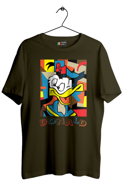 Men's t-shirt with prints Donald Duck. Abstraction, animated series, cartoon, donald duck, picture. 2070702